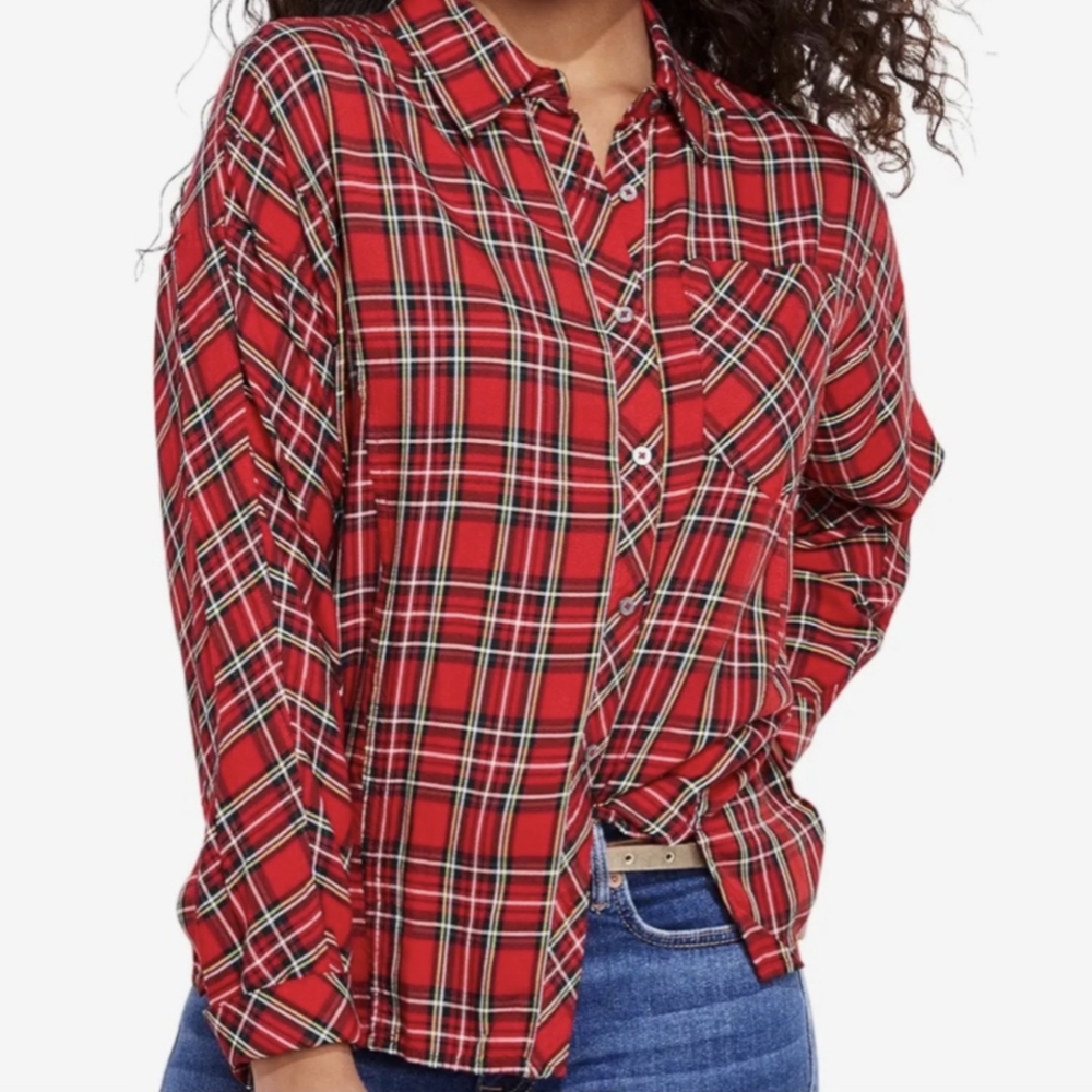 Vineyard Vines Red Plaid Blouse